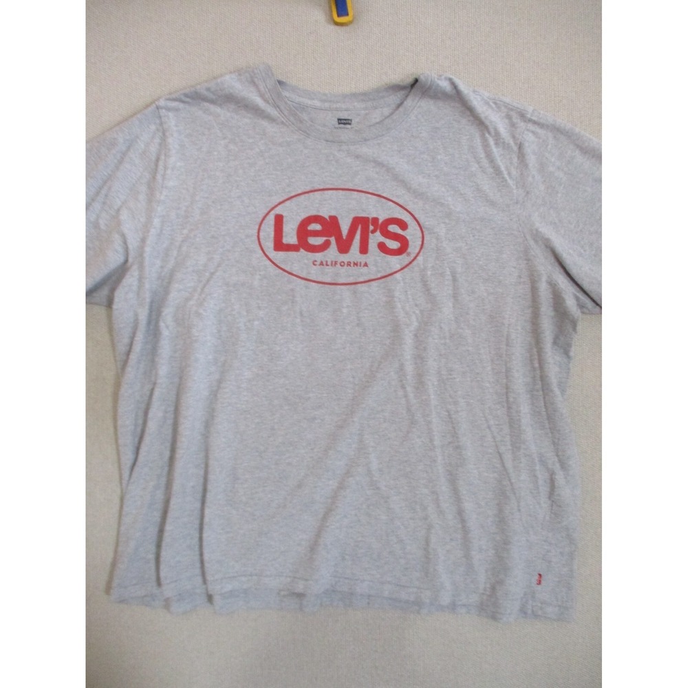 Levis Mens Graphic T-Shirt XXL Gray Crew Neck Short Sleeve Logo Tee
